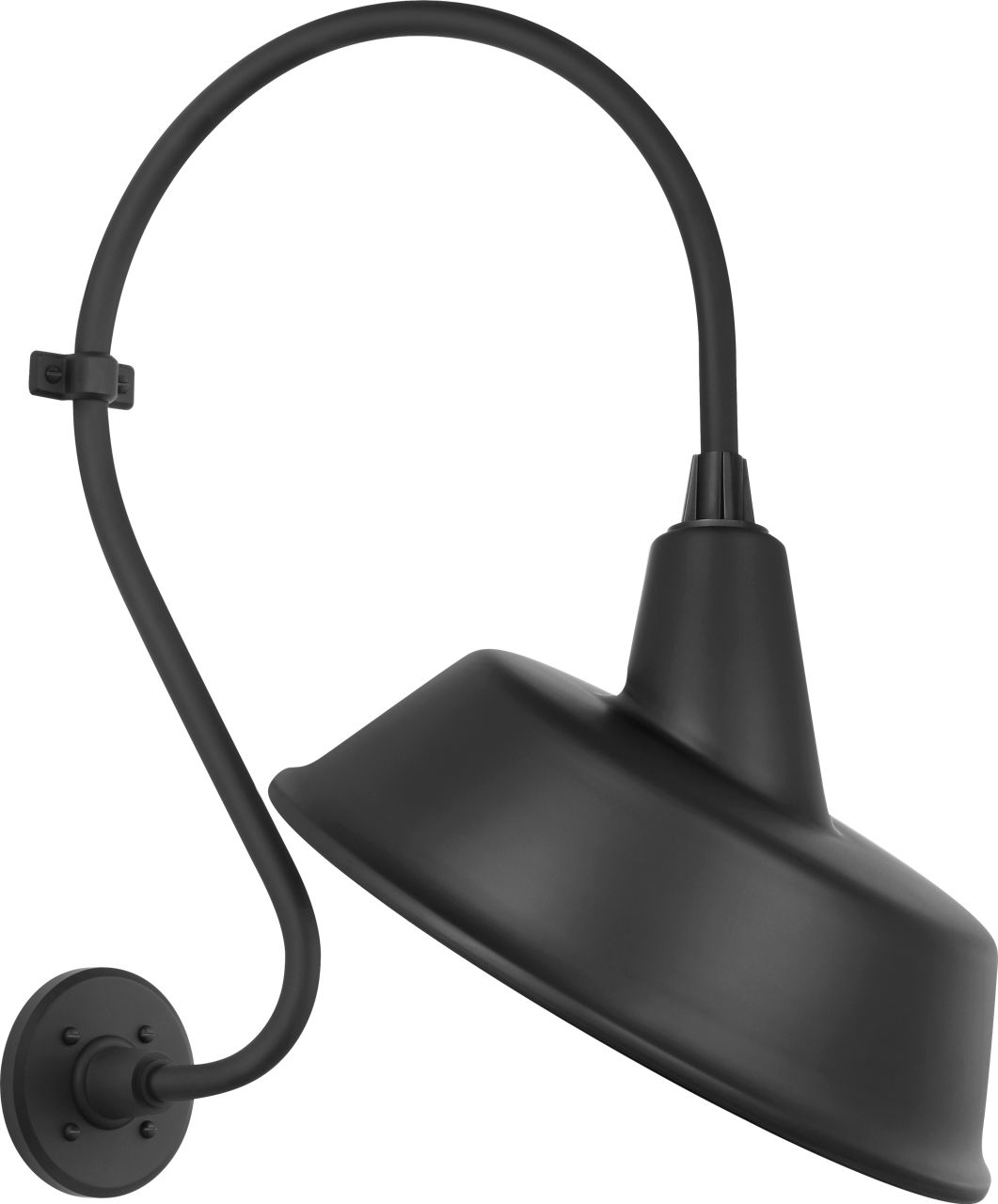 Academy 15" Larrabee Barn Light in Matte Black with 16" Tilted Bowers Shade