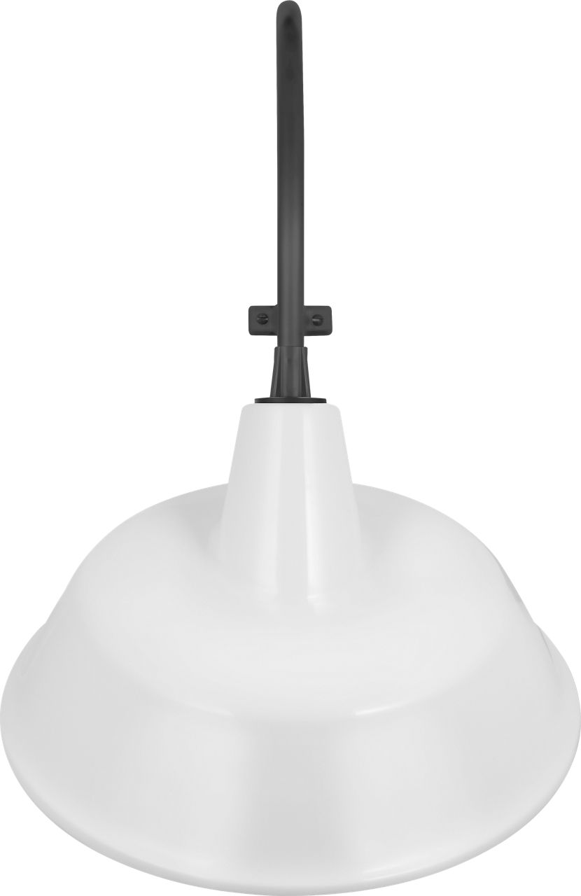 Academy 15" Larrabee Barn Light in Matte Black with 16" White Tilted Bowers Shade