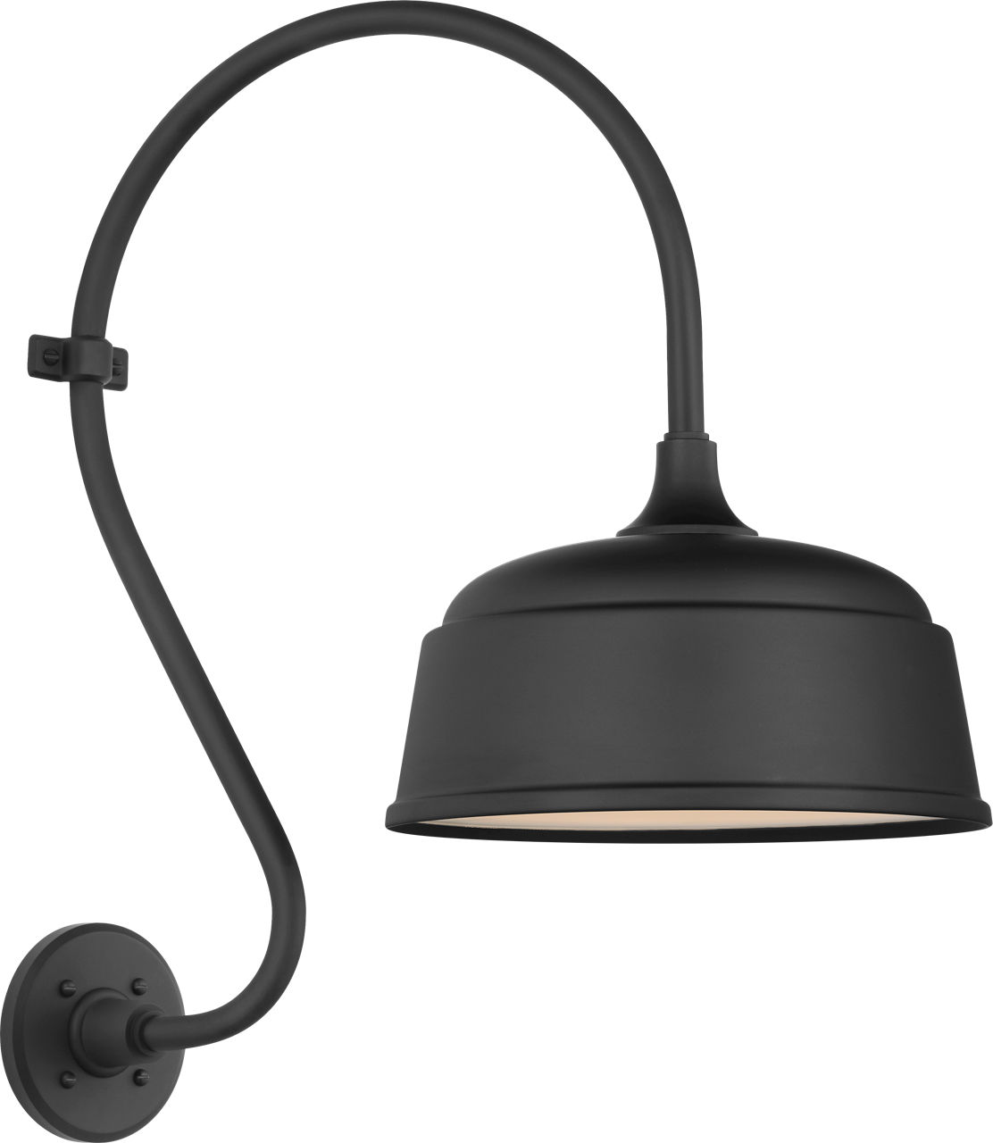 Academy 15" Larrabee Barn Light in Matte Black with 12.5" Rockhouse Shade