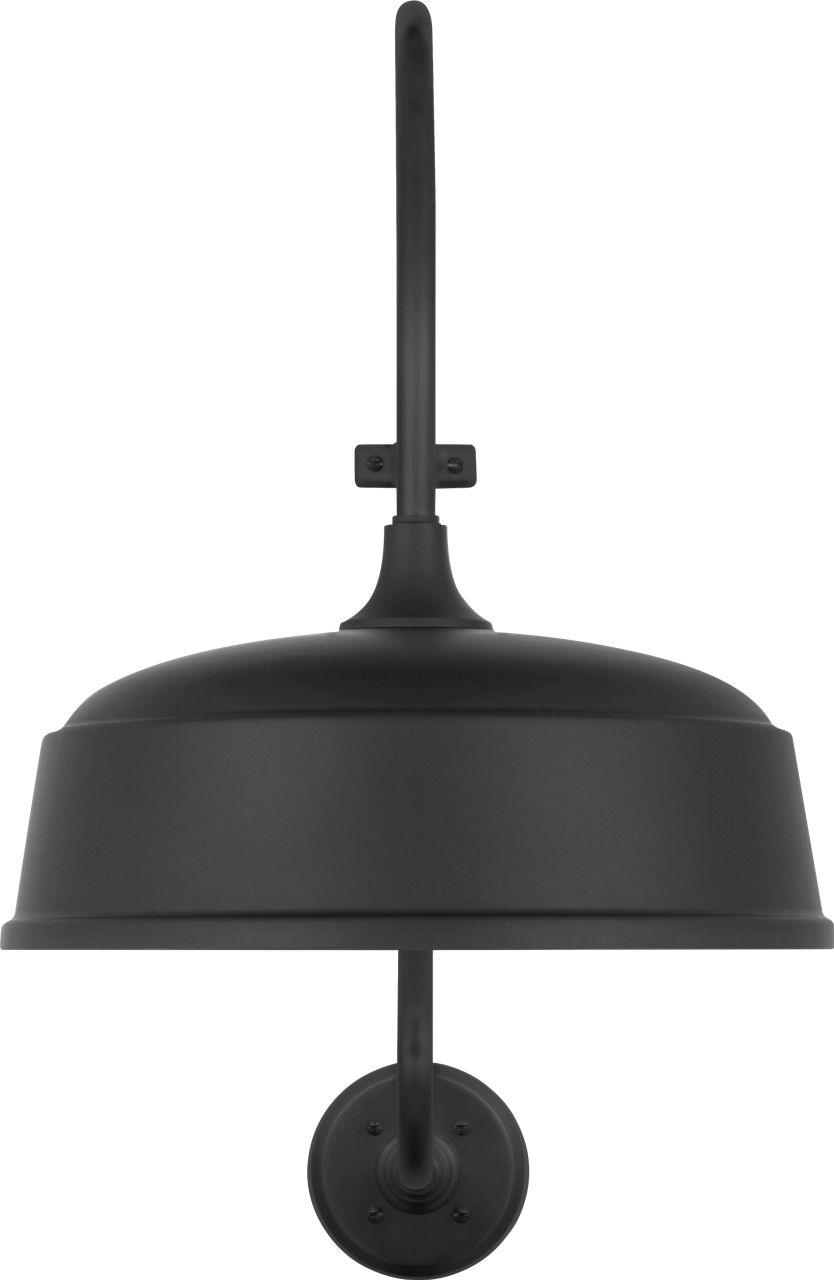 Academy 15" Larrabee Barn Light in Matte Black with 16" Rockhouse Shade