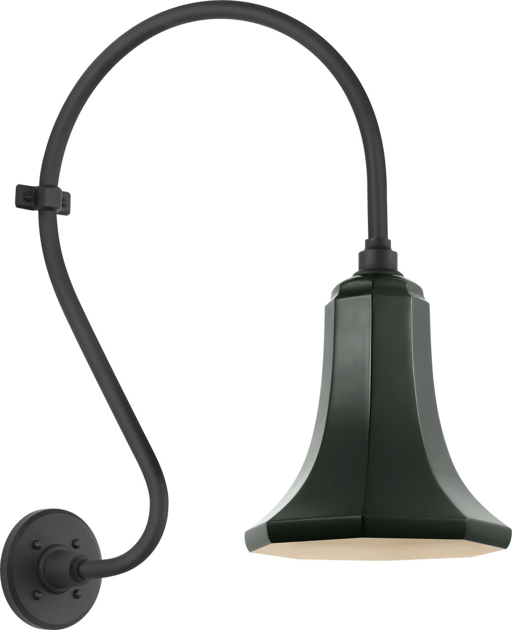 Academy 15" Larrabee Barn Light in Matte Black with 9.25" Green Savannah Shade