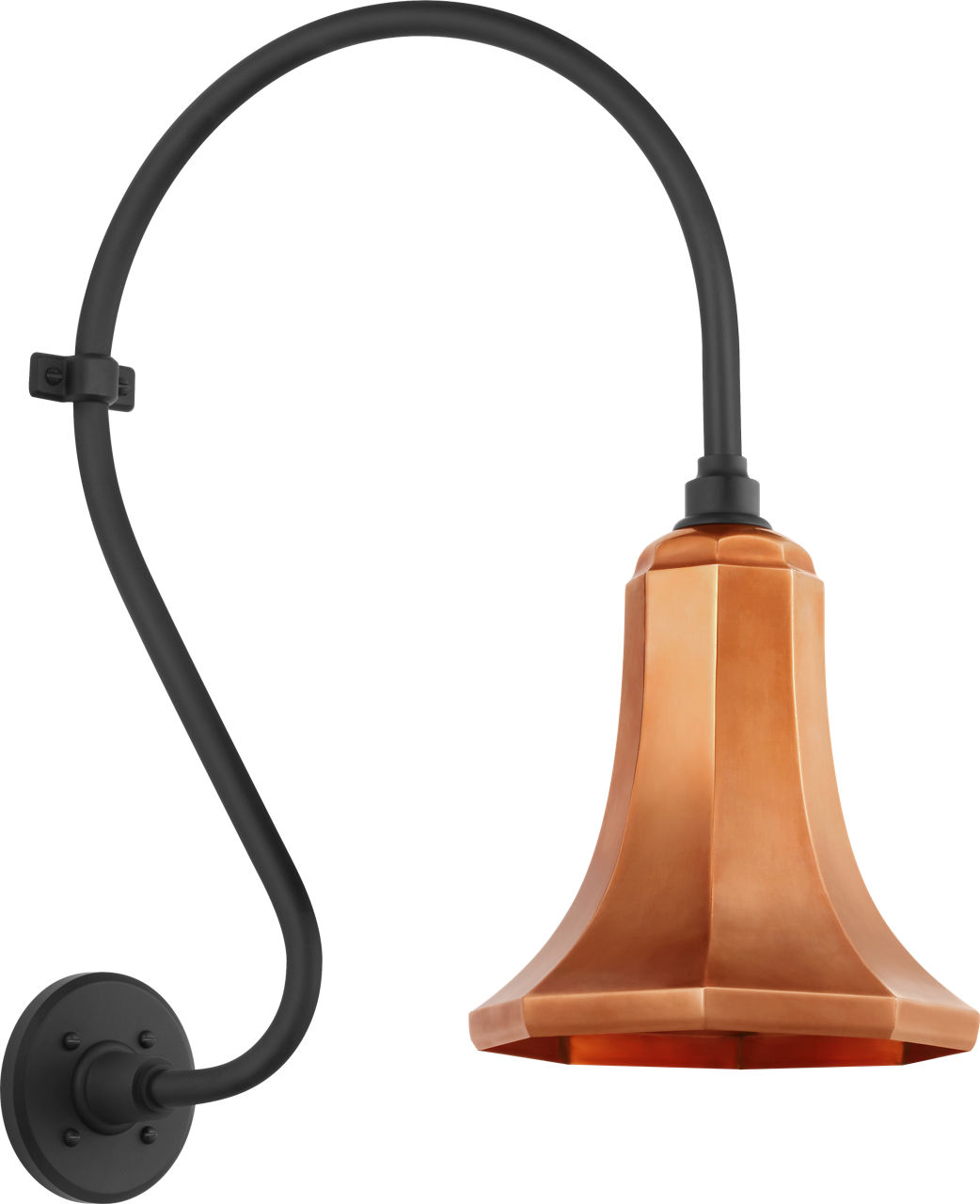 Academy 15" Larrabee Barn Light in Matte Black with 9.25" Soft Copper Savannah Shade
