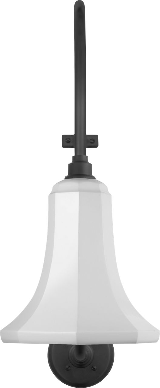 Academy 15" Larrabee Barn Light in Matte Black with 9.25" White Savannah Shade