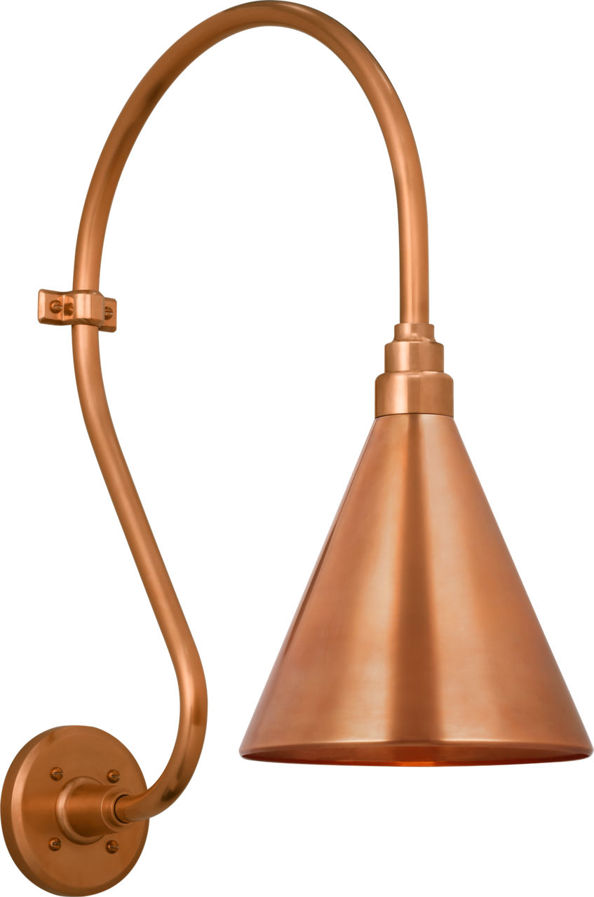 Academy 15" Larrabee Barn Light in Soft Copper with 9" Conical Savannah Shade