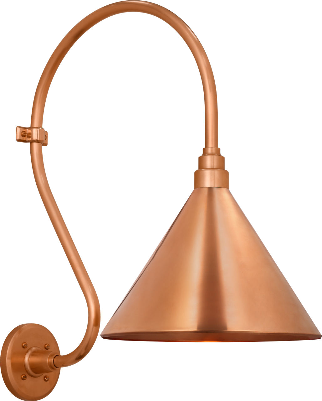 Academy 15" Larrabee Barn Light in Soft Copper with 12.5" Conical Savannah Shade