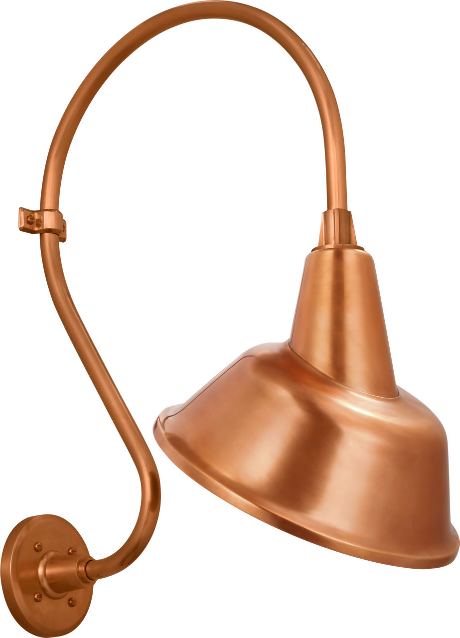 Academy 15" Larrabee Barn Light in Soft Copper with 12.5" Tilted Bowers Shade