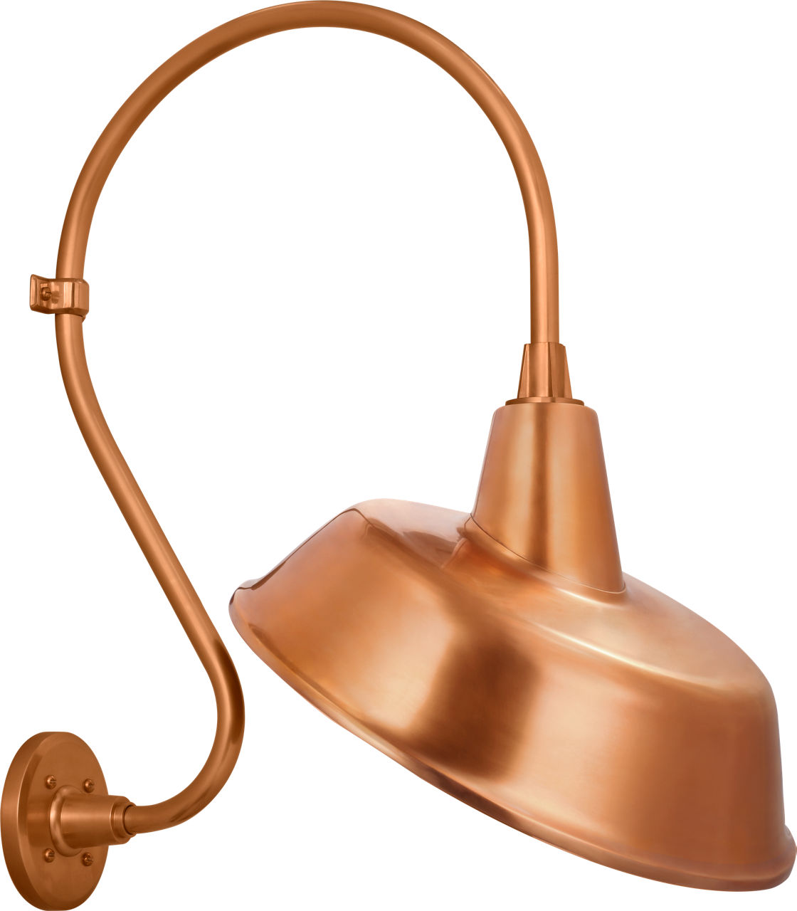 Academy 15" Larrabee Barn Light in Soft Copper with 16" Tilted Bowers Shade