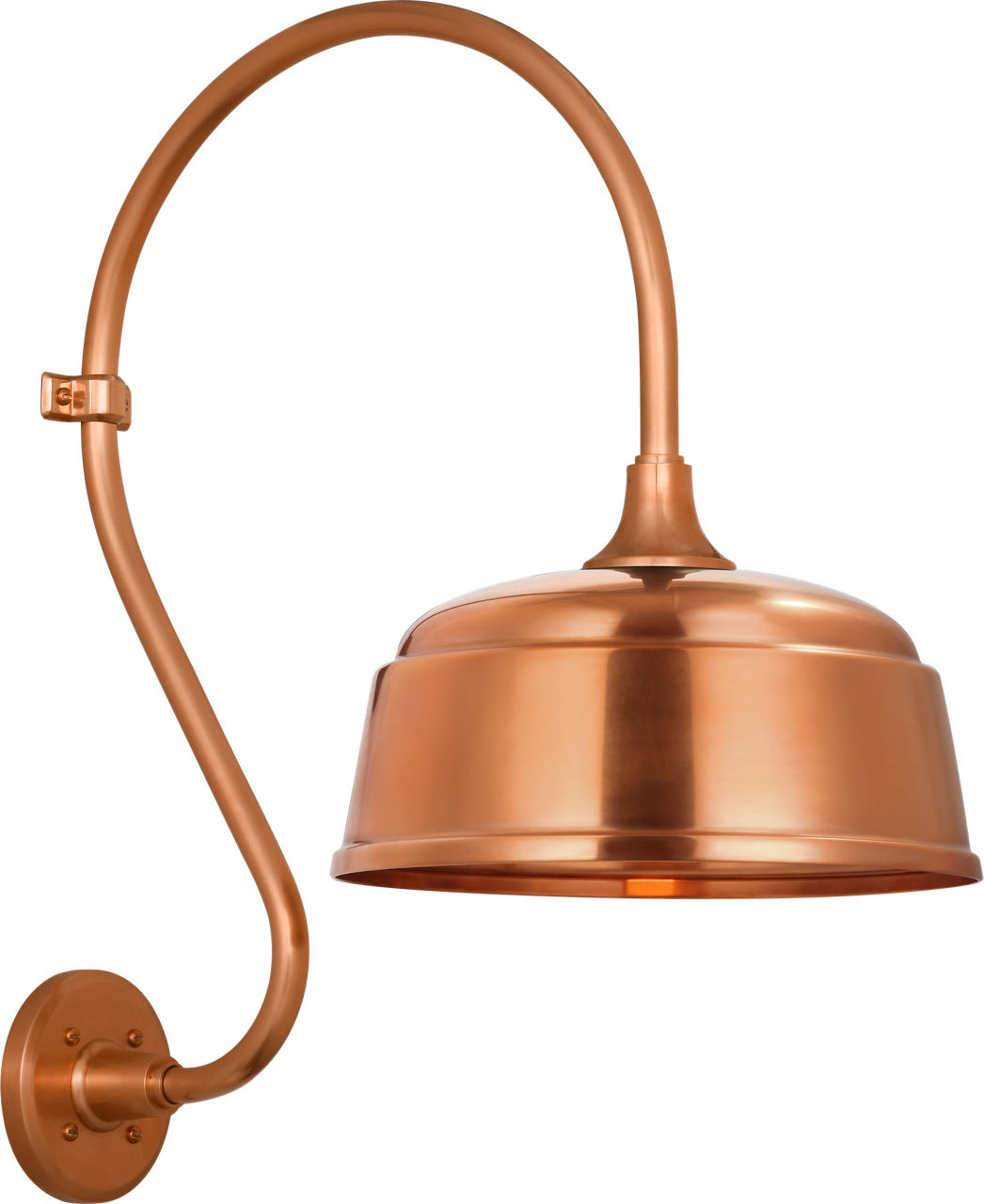 Academy 15" Larrabee Barn Light in Soft Copper with 12.5" Rockhouse Shade