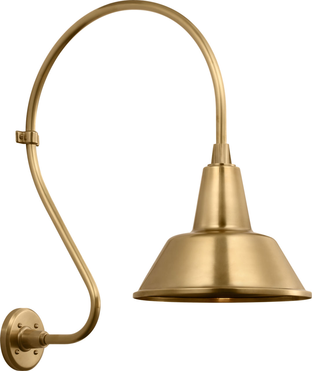 Academy 18" Larrabee Barn Light in Hand-Rubbed Antique Brass with 12.5" Bowers Shade