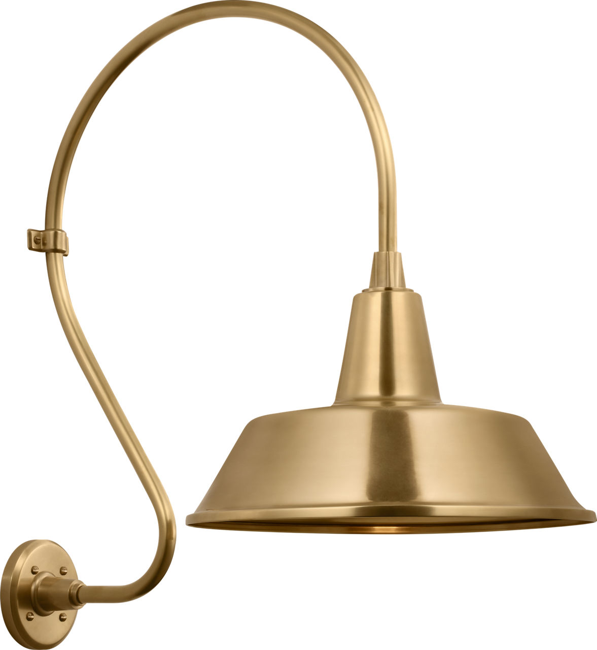 Academy 18" Larrabee Barn Light in Hand-Rubbed Antique Brass with 16" Bowers Shade