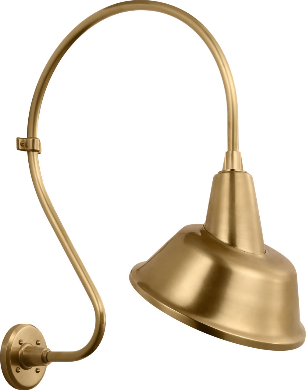 Academy 18" Larrabee Barn Light in Hand-Rubbed Antique Brass with 12.5" Tilted Bowers Shade