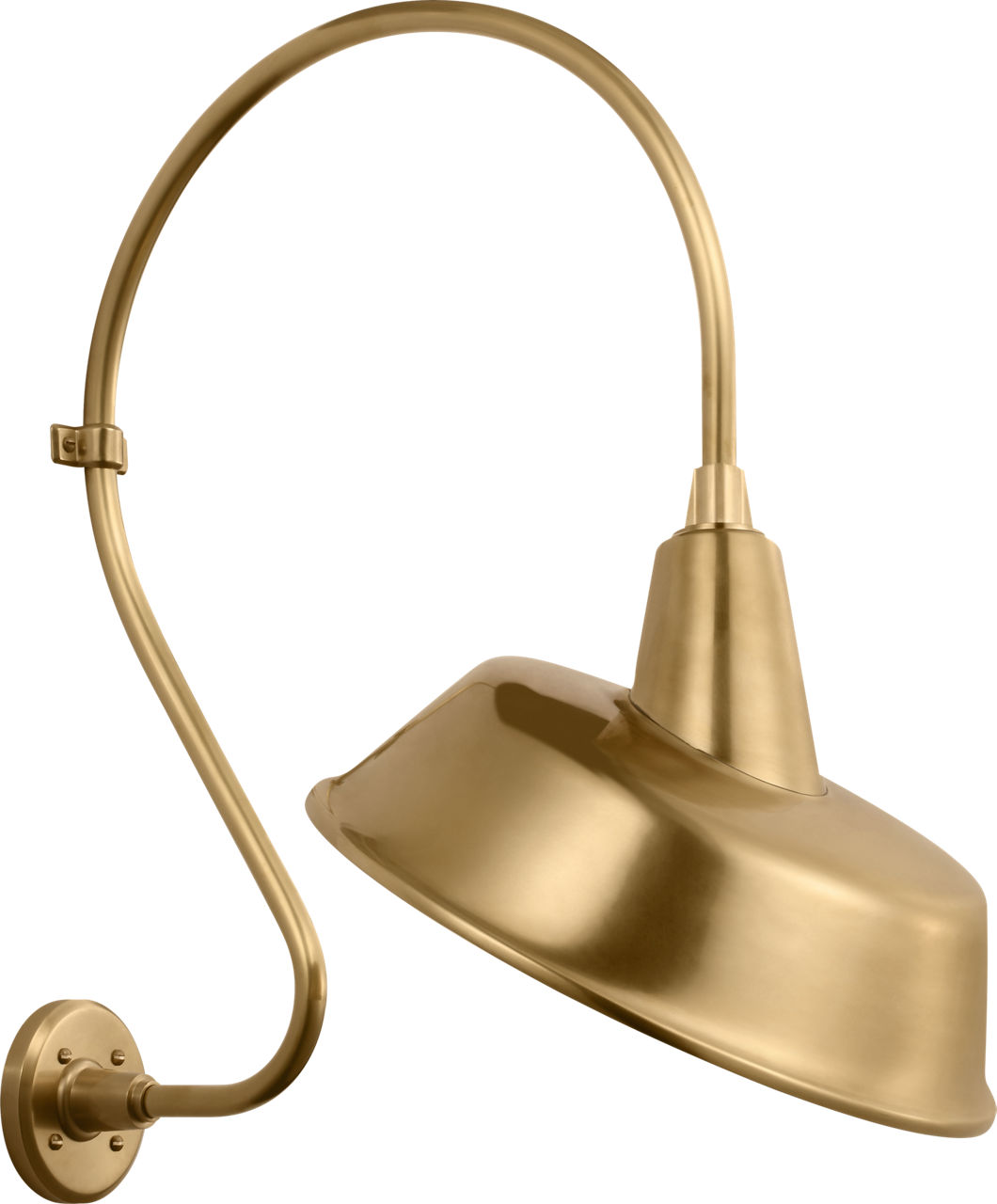 Academy 18" Larrabee Barn Light in Hand-Rubbed Antique Brass with 16" Tilted Bowers Shade