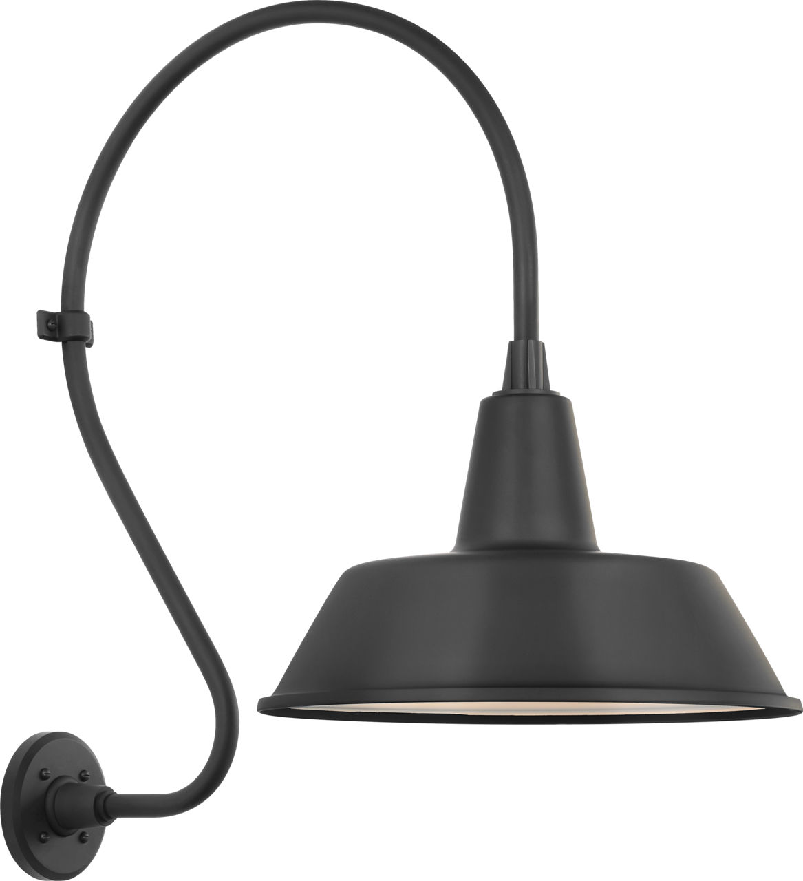 Academy 18" Larrabee Barn Light in Matte Black with 16" Bowers Shade