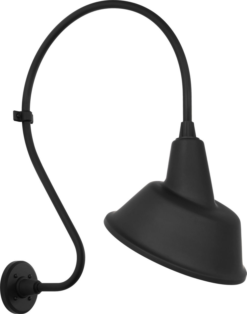 Academy 18" Larrabee Barn Light in Matte Black with 12.5" Tilted Bowers Shade