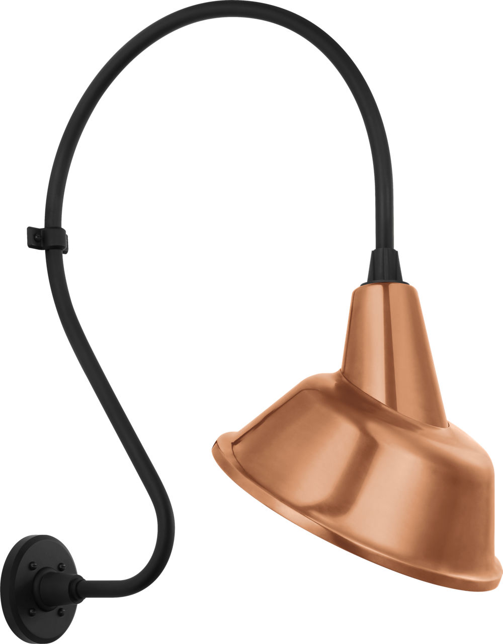 Academy 18" Larrabee Barn Light in Matte Black with 12.5" Soft Copper Tilted Bowers Shade