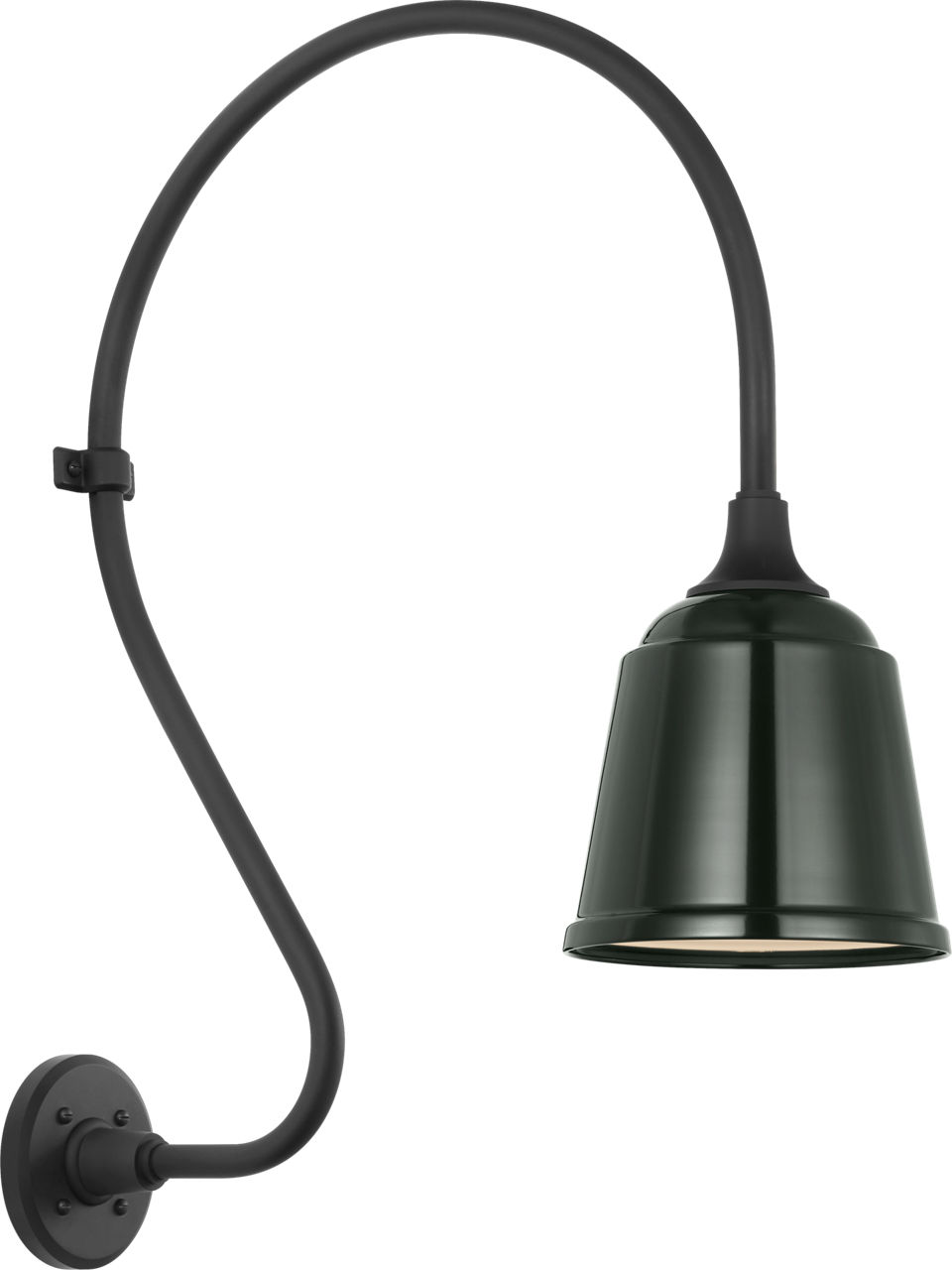 Academy 18" Larrabee Barn Light in Matte Black with 8" Green Rockhouse Shade