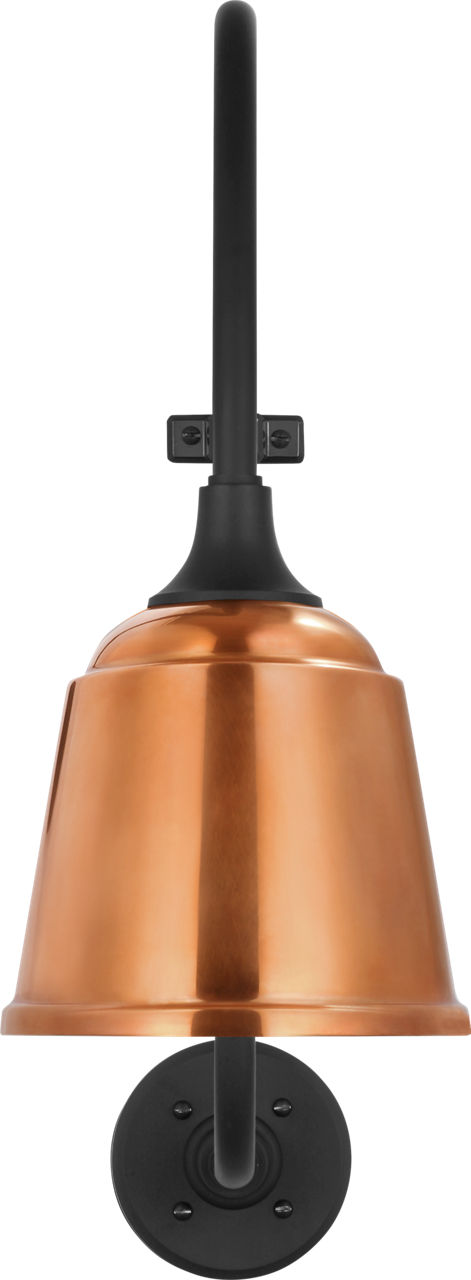 Academy 18" Larrabee Barn Light in Matte Black with 8" Soft Copper Rockhouse Shade