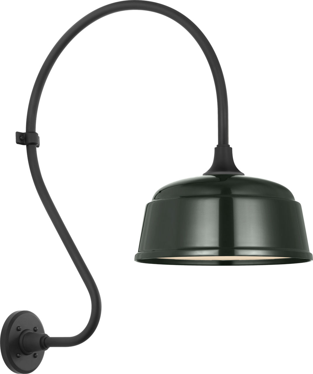 Academy 18" Larrabee Barn Light in Matte Black with 12.5" Green Rockhouse Shade