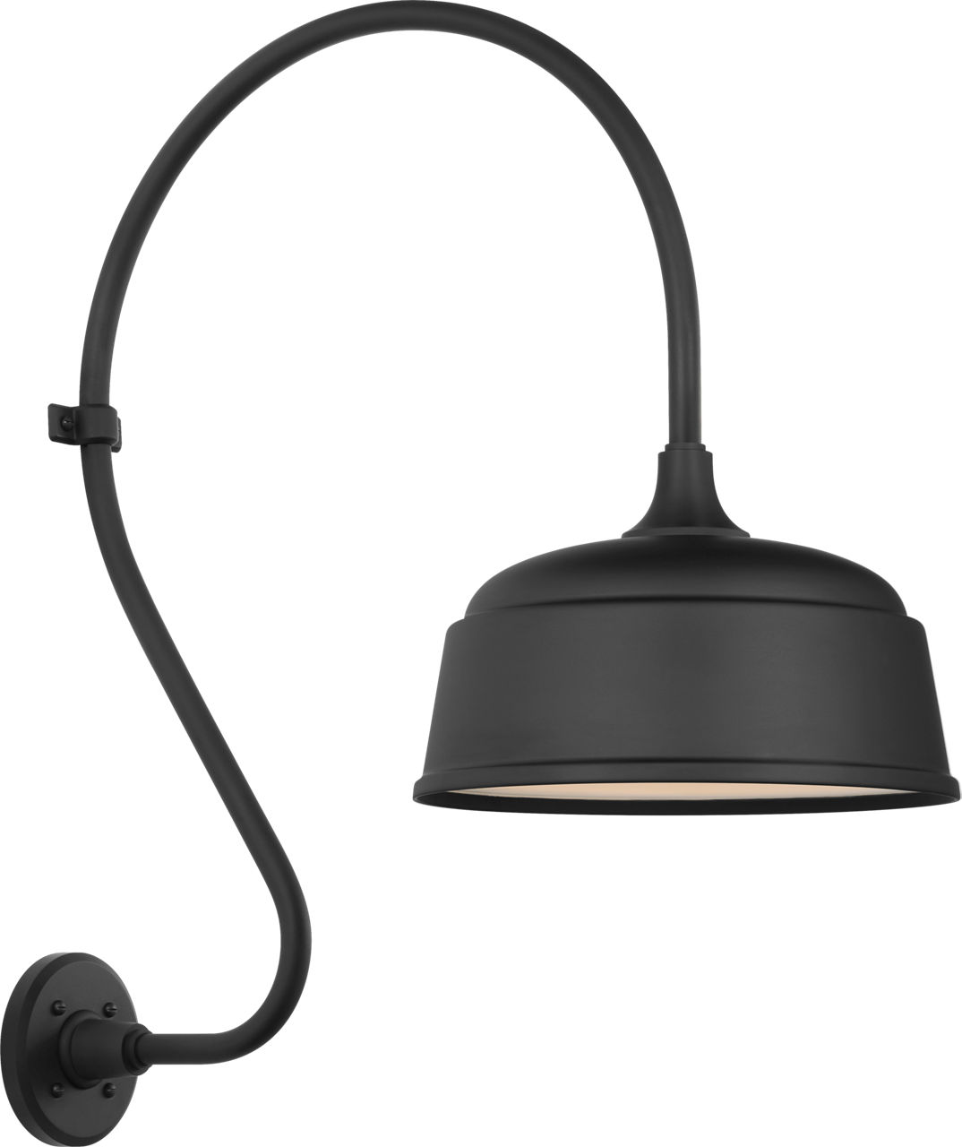 Academy 18" Larrabee Barn Light in Matte Black with 12.5" Rockhouse Shade