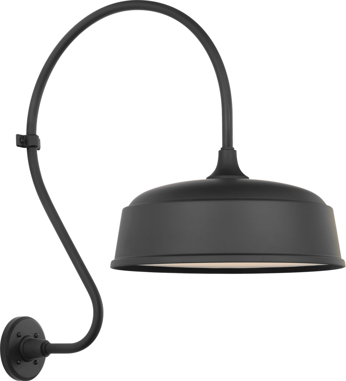 Academy 18" Larrabee Barn Light in Matte Black with 16" Rockhouse Shade