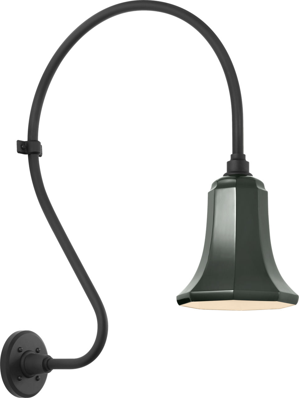 Academy 18" Larrabee Barn Light in Matte Black with 7.5" Green Savannah Shade