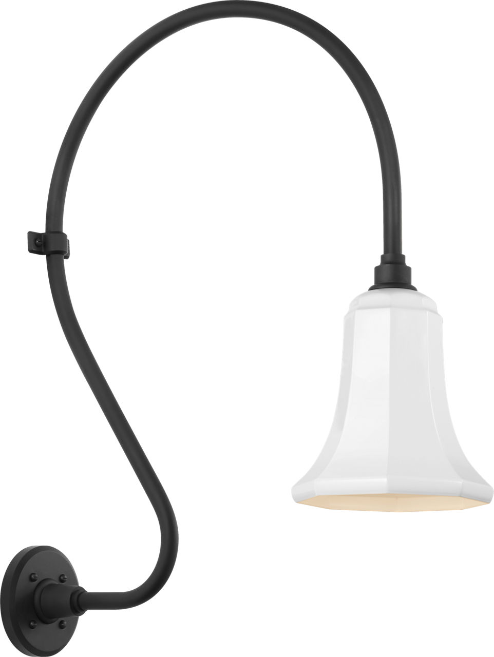 Academy 18" Larrabee Barn Light in Matte Black with 7.5" White Savannah Shade