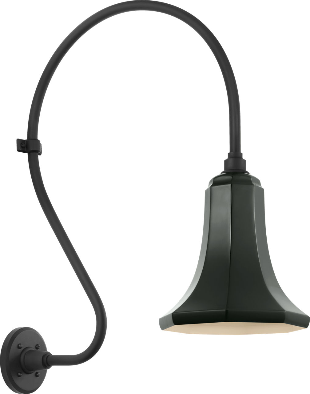 Academy 18" Larrabee Barn Light in Matte Black with 9.25" Green Savannah Shade