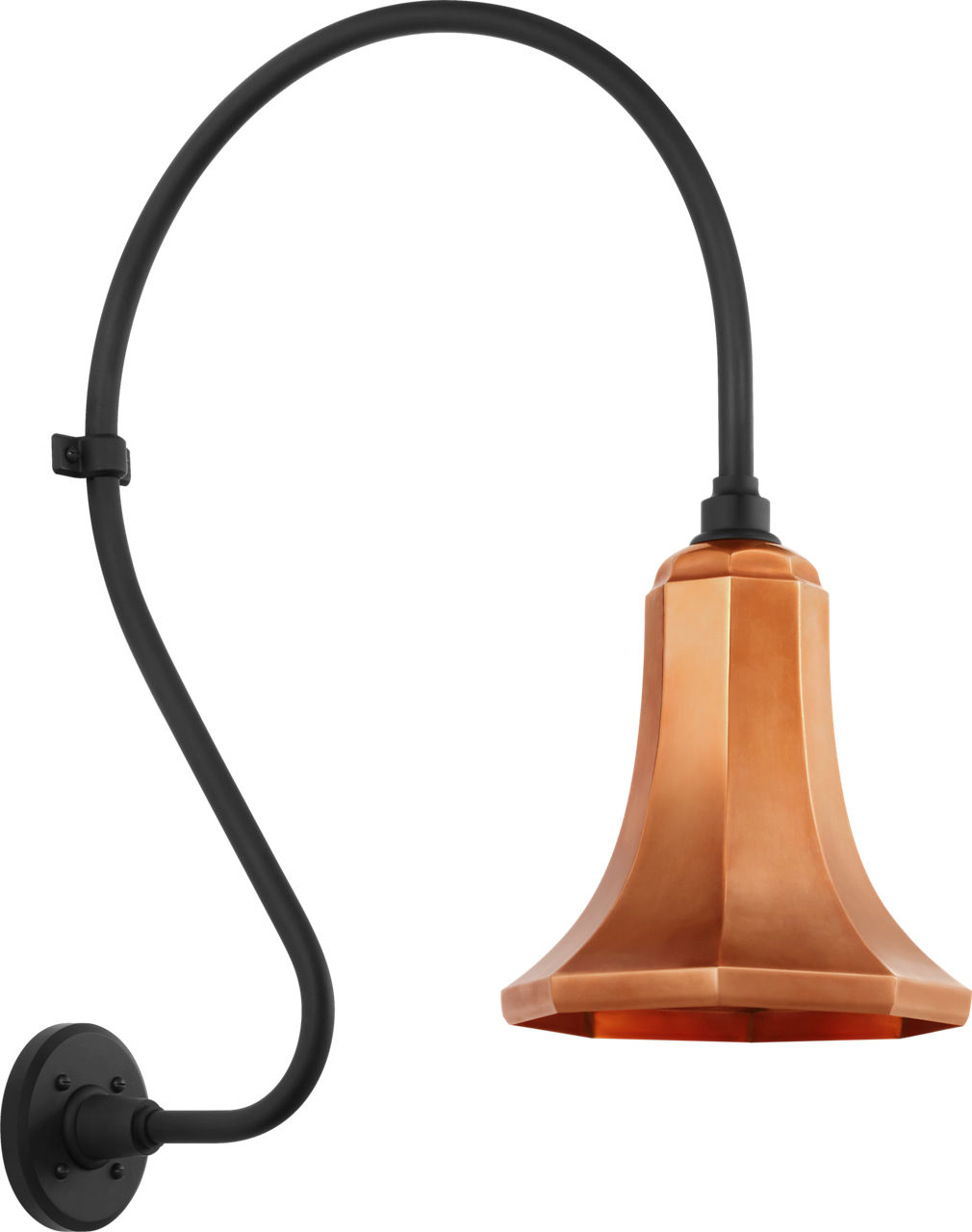 Academy 18" Larrabee Barn Light in Matte Black with 9.25" Soft Copper Savannah Shade