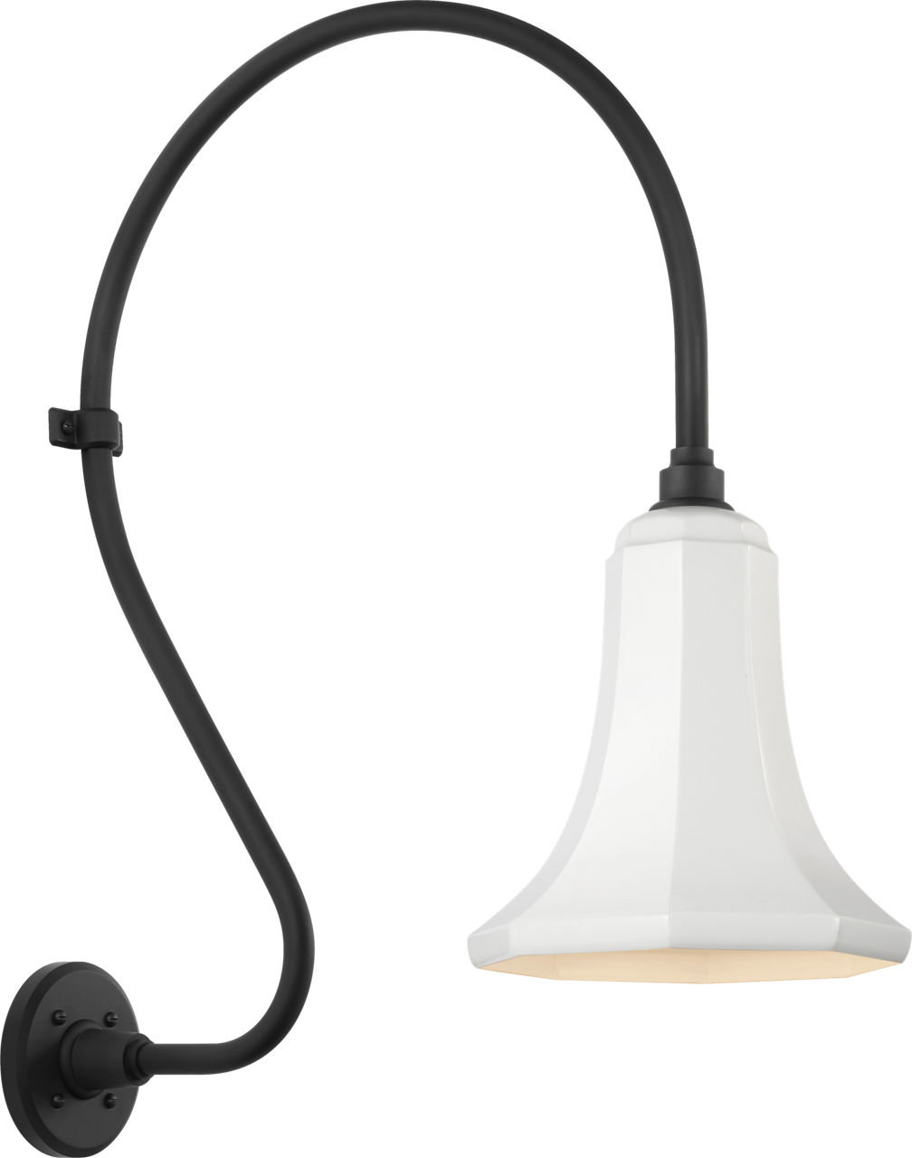 Academy 18" Larrabee Barn Light in Matte Black with 9.25" White Savannah Shade