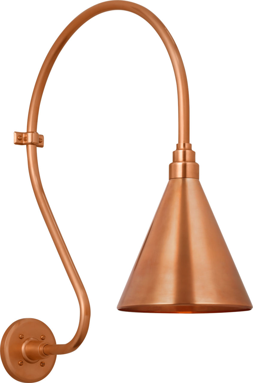Academy 18" Larrabee Barn Light in Soft Copper with 9" Conical Savannah Shade