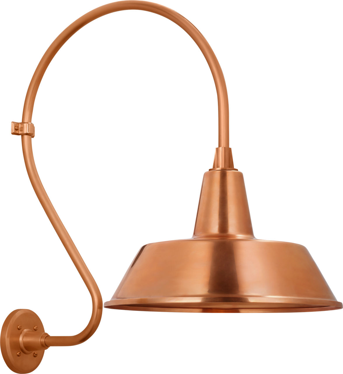 Academy 18" Larrabee Barn Light in Soft Copper with 16" Bowers Shade