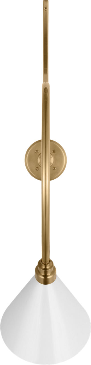 Academy 26.5" Anchored Larrabee Barn Light in Hand-Rubbed Antique Brass with 9" White Conical Savannah Shade