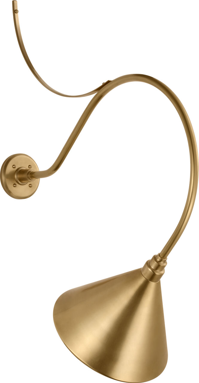 Academy 26.5" Anchored Larrabee Barn Light in Hand-Rubbed Antique Brass with 12.5" Conical Savannah Shade