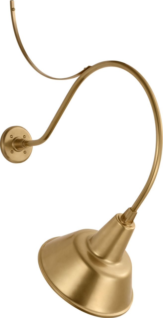 Academy 26.5" Anchored Larrabee Barn Light in Hand-Rubbed Antique Brass with 12.5" Bowers Shade