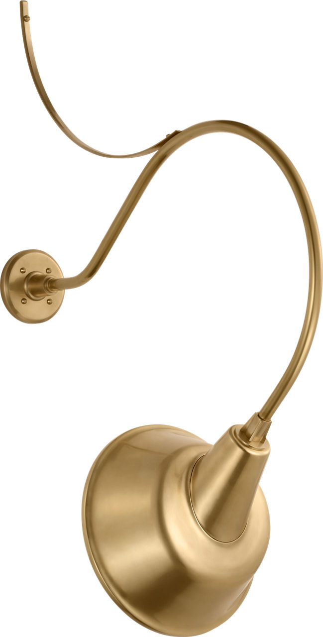 Academy 26.5" Anchored Larrabee Barn Light in Hand-Rubbed Antique Brass with 12.5" Tilted Bowers Shade