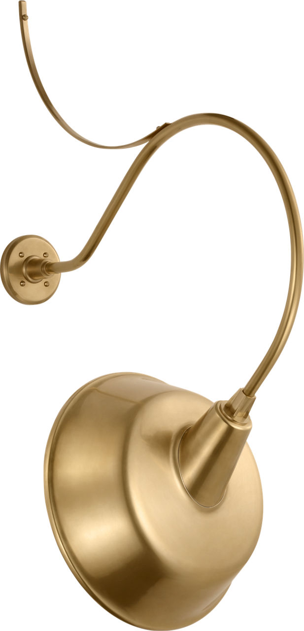 Academy 26.5" Anchored Larrabee Barn Light in Hand-Rubbed Antique Brass with 16" Tilted Bowers Shade