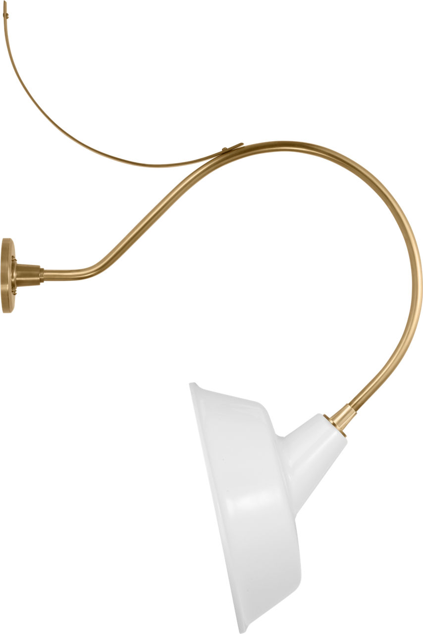 Academy 26.5" Anchored Larrabee Barn Light in Hand-Rubbed Antique Brass with 16" White Tilted Bowers Shade