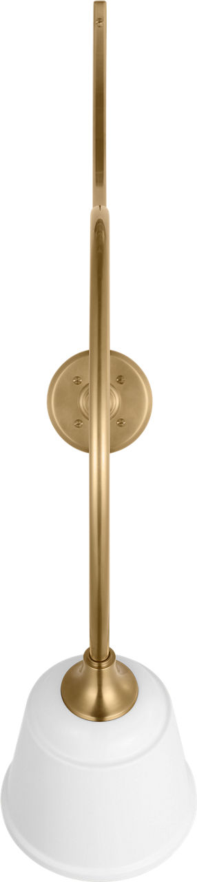 Academy 26.5" Anchored Larrabee Barn Light in Hand-Rubbed Antique Brass with 8" White Rockhouse Shade