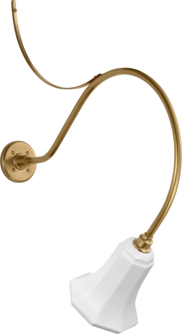 Academy 26.5" Anchored Larrabee Barn Light in Hand-Rubbed Antique Brass with 7.5" White Savannah Shade