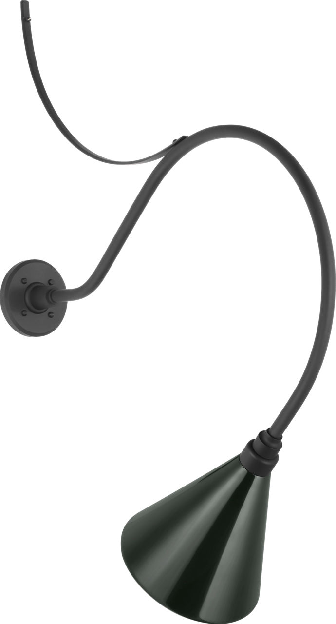 Academy 26.5" Anchored Larrabee Barn Light in Matte Black with 9" Green Conical Savannah Shade