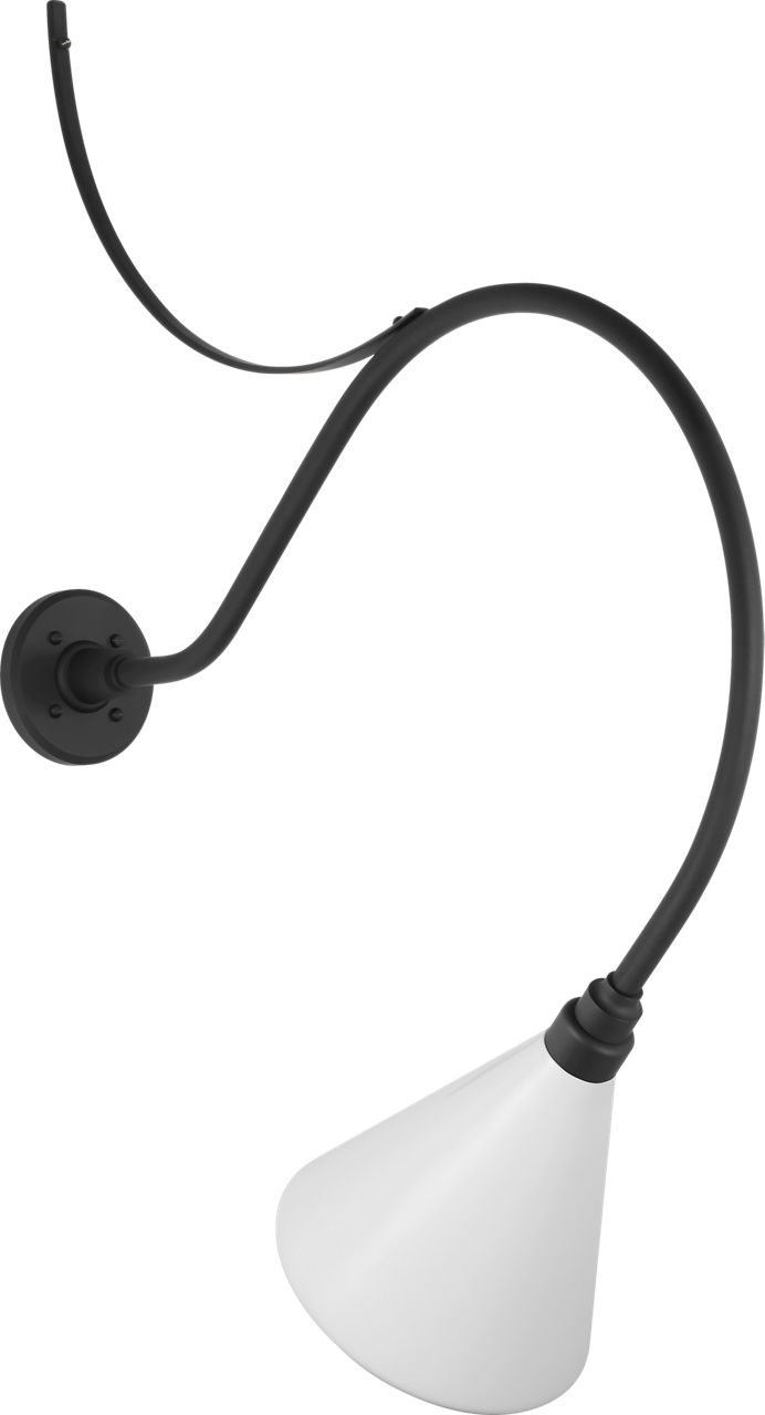 Academy 26.5" Anchored Larrabee Barn Light in Matte Black with 9" White Conical Savannah Shade