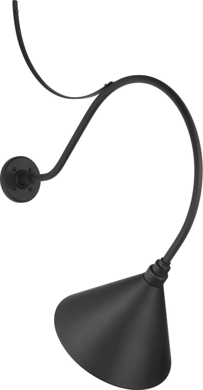 Academy 26.5" Anchored Larrabee Barn Light in Matte Black with 12.5" Conical Savannah Shade