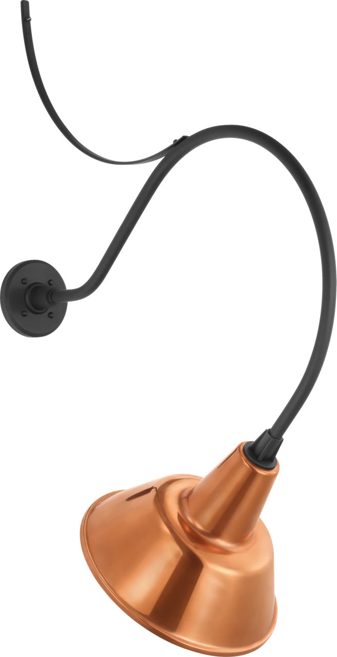 Academy 26.5" Anchored Larrabee Barn Light in Matte Black with 12.5" Soft Copper Bowers Shade