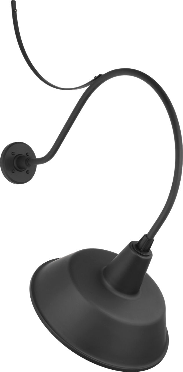 Academy 26.5" Anchored Larrabee Barn Light in Matte Black with 16" Bowers Shade