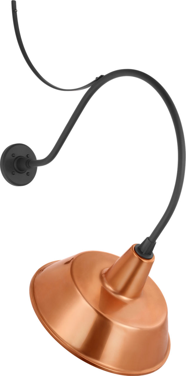 Academy 26.5" Anchored Larrabee Barn Light in Matte Black with 16" Soft Copper Bowers Shade