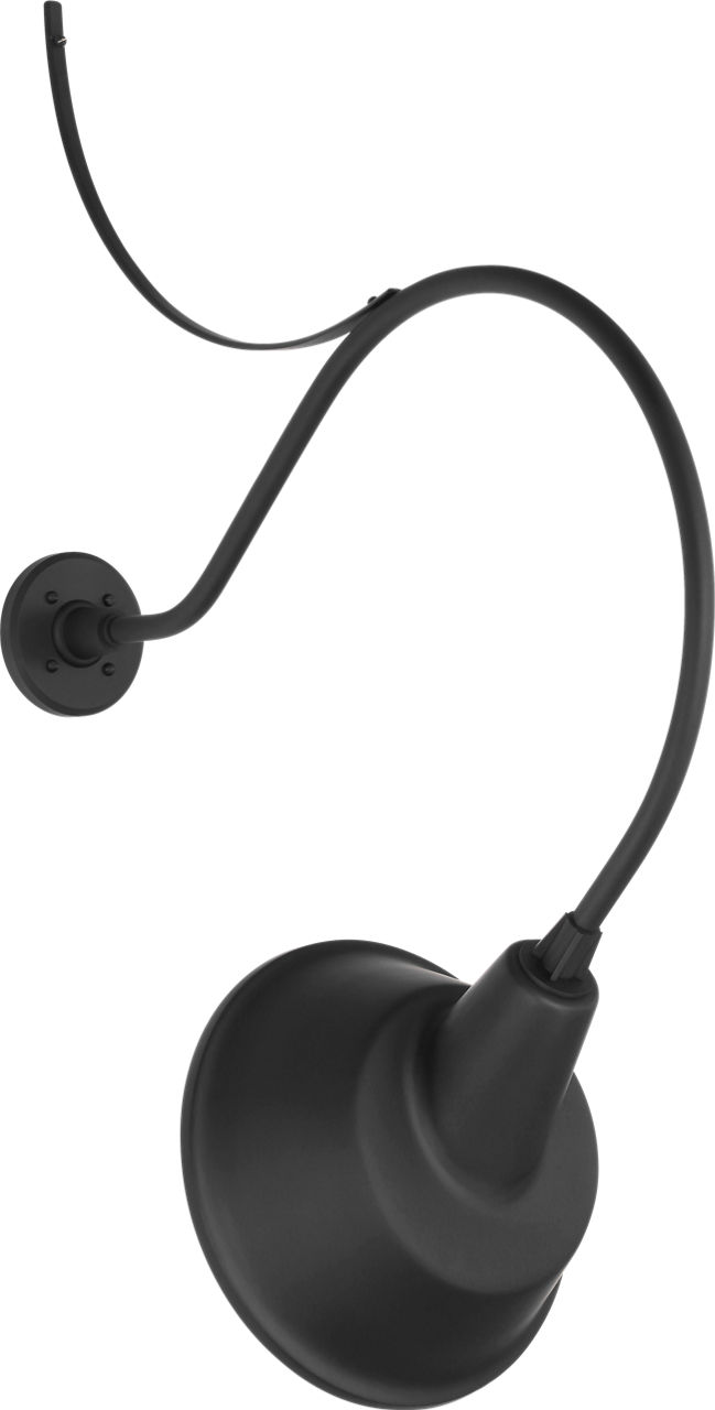 Academy 26.5" Anchored Larrabee Barn Light in Matte Black with 12.5" Tilted Bowers Shade