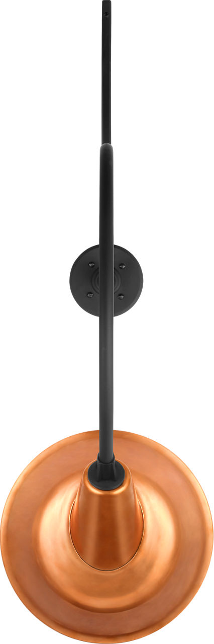 Academy 26.5" Anchored Larrabee Barn Light in Matte Black with 12.5" Soft Copper Tilted Bowers Shade