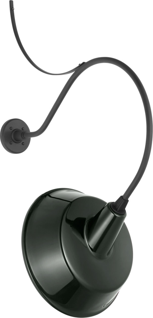 Academy 26.5" Anchored Larrabee Barn Light in Matte Black with 16" Green Tilted Bowers Shade