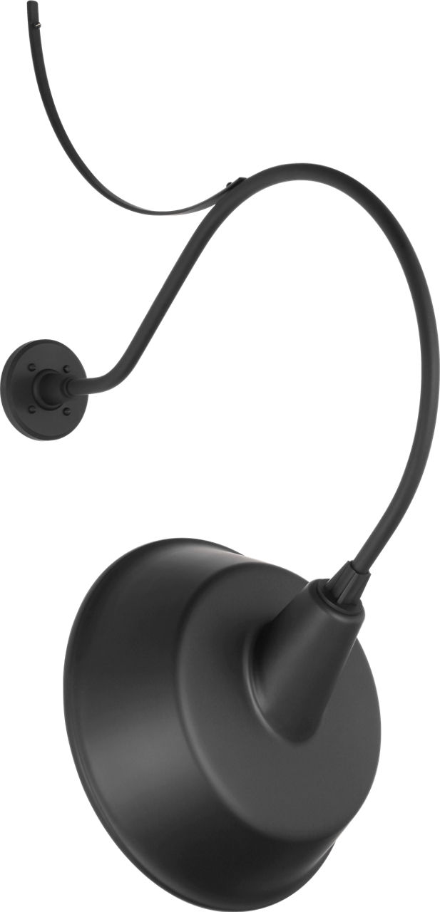 Academy 26.5" Anchored Larrabee Barn Light in Matte Black with 16" Tilted Bowers Shade