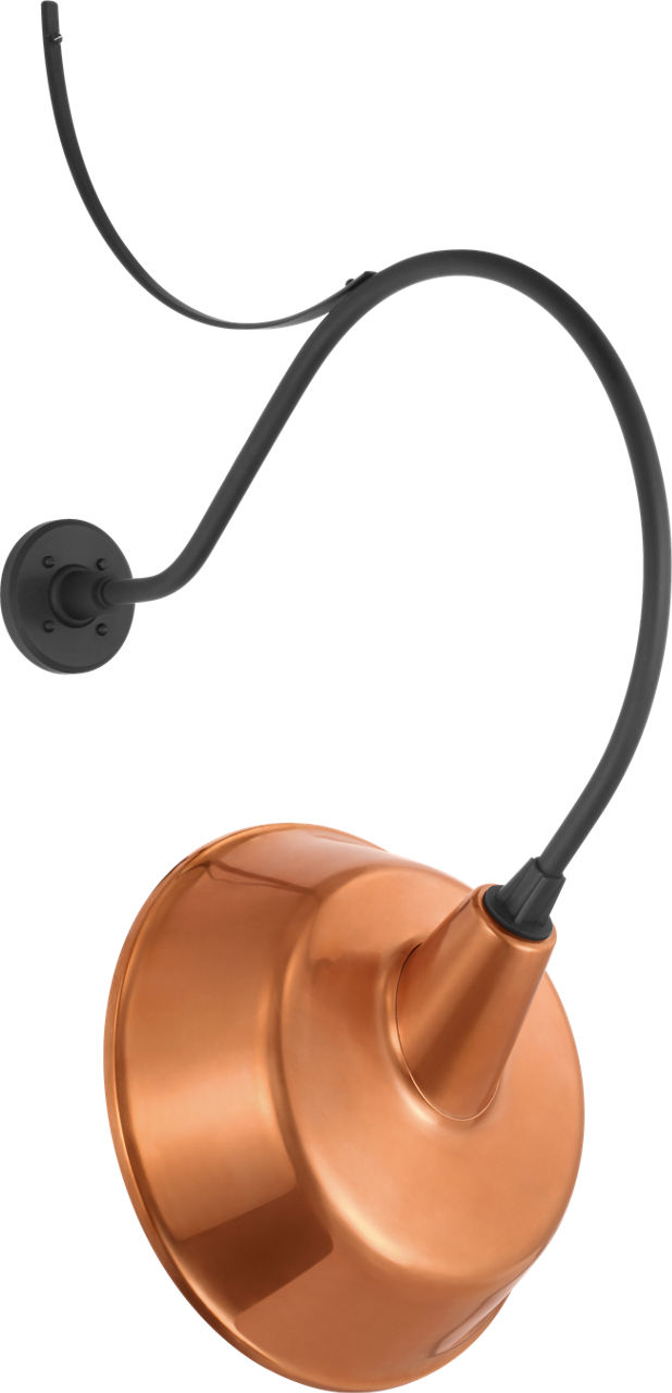 Academy 26.5" Anchored Larrabee Barn Light in Matte Black with 16" Soft Copper Tilted Bowers Shade